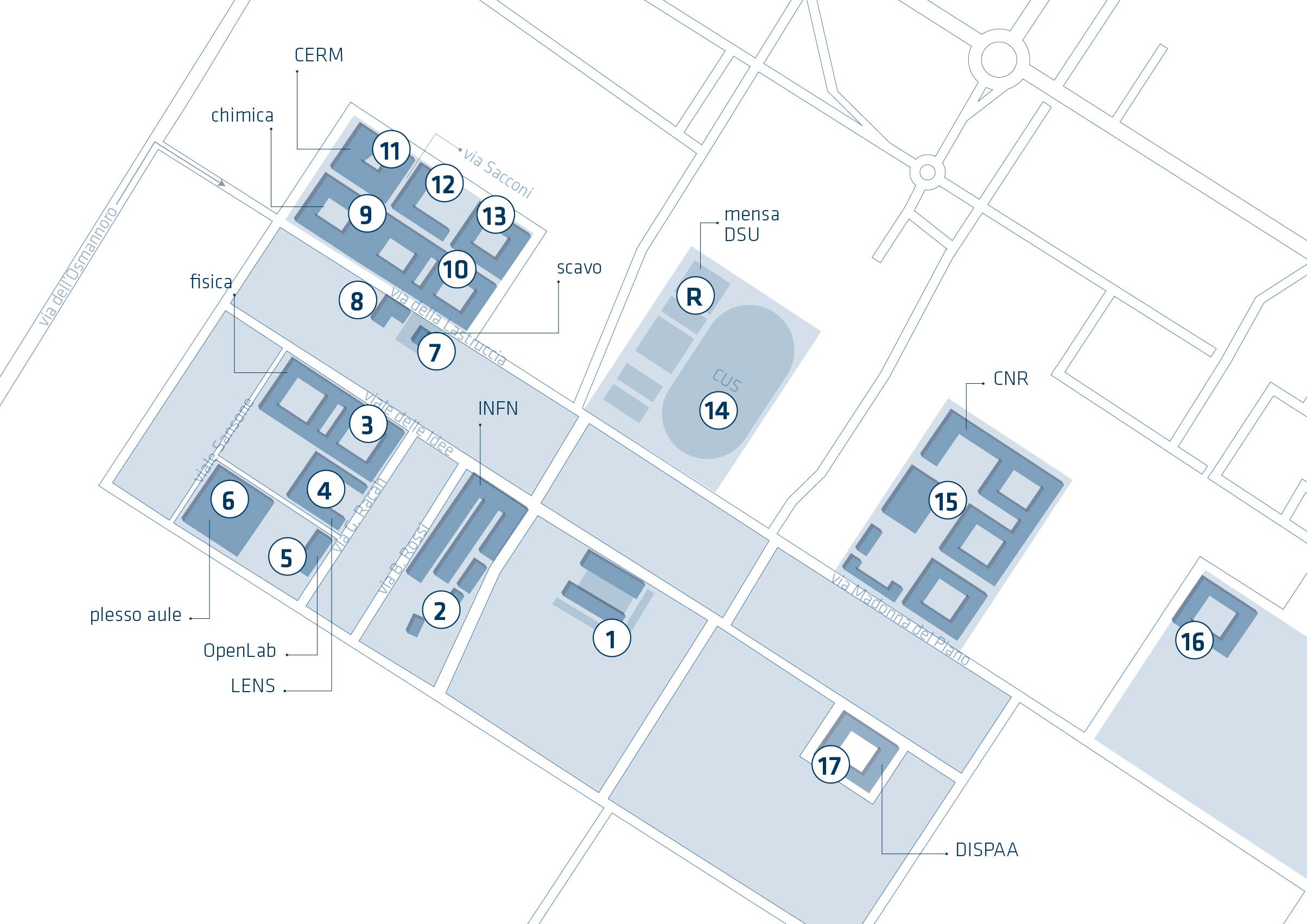 mappa sesto campus